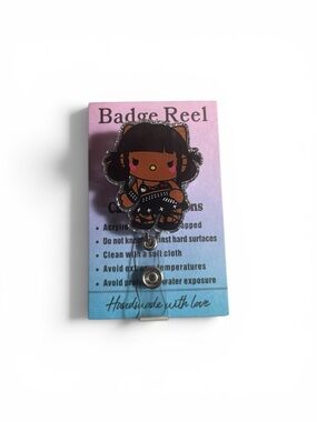 Hello Kitty Black Character Badge Reel